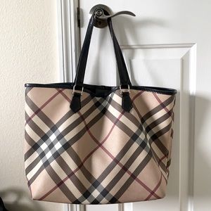 Vintage Burberry Nickie Checked Tote Bag, Wallet Included